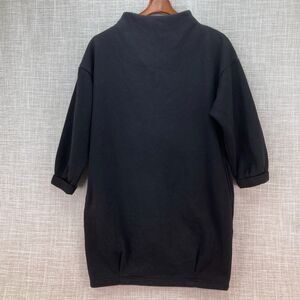 Rivet & Surge Black Fleece Mini Dress Sweatshirt Tunic Japanese Free Size F